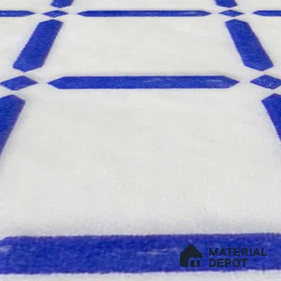 Subway Wall & Floor Handmade Tile TL 05860 C Criss Cross Azure Harmony 98 mm x 98 mm Vitrified - 9 mm | 6 Random Patterns | Suitable For Living Room, Bedroom, Kitchen