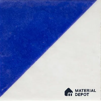 Subway Wall & Floor Handmade Tile TL 05860 E Bold Slash Azure Harmony 98 mm x 98 mm Vitrified - 9 mm | 6 Random Patterns | Suitable For Kitchen, Accent/Feature Wall, Bathroom