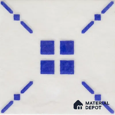 Subway Wall & Floor Handmade Tile TL 05860 Diagonal Cross Azure Harmony 98 mm x 98 mm Vitrified - 9 mm | 6 Random Patterns | Suitable For Kitchen, Accent/Feature Wall, Bathroom