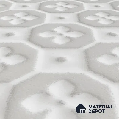 Subway Wall & Floor Handmade Tile TL 05861 C Floral Octagon Frost Bloom 148 mm x 148 mm Vitrified - 9 mm | 4 Random Patterns | Suitable For Kitchen, Accent/Feature Wall, Bathroom