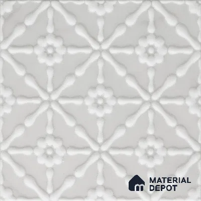 Subway Wall & Floor Handmade Tile TL 05861 Floral Burst Frost Bloom 148 mm x 148 mm Vitrified - 9 mm | 4 Random Patterns | Suitable For Kitchen, Accent/Feature Wall, Bathroom