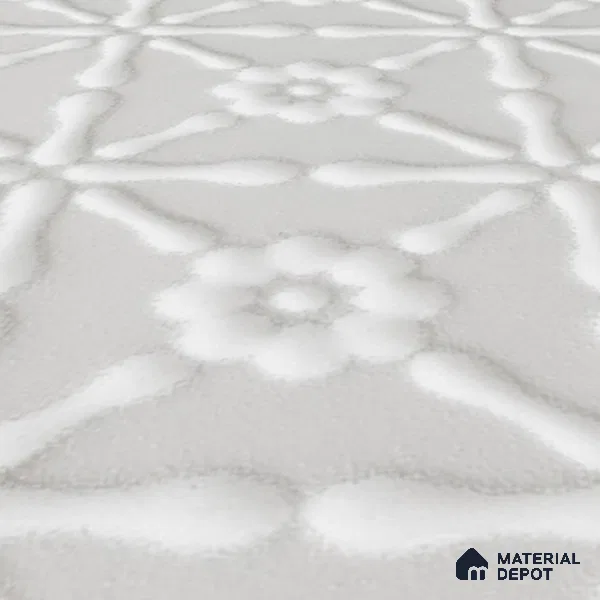 Subway Wall & Floor Handmade Tile TL 05861 Floral Burst Frost Bloom 148 mm x 148 mm Vitrified - 9 mm | 4 Random Patterns | Suitable For Kitchen, Accent/Feature Wall, Bathroom