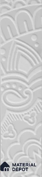 Subway Wall & Floor Handmade Tile TL 05862 C Paisley Swirls Pearl Paisley 297 mm x 72 mm Vitrified - 9 mm | 4 Random Patterns | Suitable For Kitchen, Accent/Feature Wall, Bathroom
