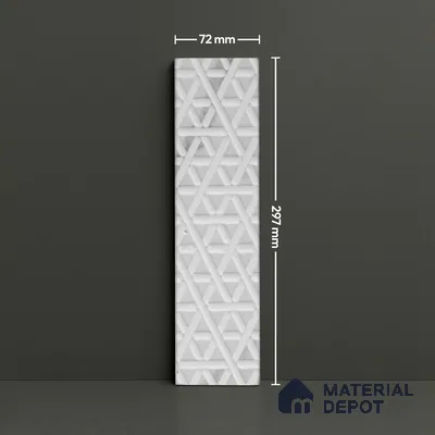 Subway Wall & Floor Handmade Tile TL 05862 D Basket Weave Pearl Paisley 297 mm x 72 mm Vitrified - 9 mm | 4 Random Patterns | Suitable For Kitchen, Accent/Feature Wall, Bathroom