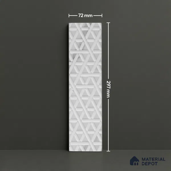 Subway Wall & Floor Handmade Tile TL 05862 D Basket Weave Pearl Paisley 297 mm x 72 mm Vitrified - 9 mm | 4 Random Patterns | Suitable For Kitchen, Accent/Feature Wall, Bathroom