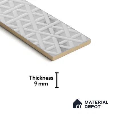 Subway Wall & Floor Handmade Tile TL 05862 D Basket Weave Pearl Paisley 297 mm x 72 mm Vitrified - 9 mm | 4 Random Patterns | Suitable For Kitchen, Accent/Feature Wall, Bathroom