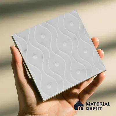 Subway Wall & Floor Handmade Tile TL 05863 Ripple Bliss 96 mm x 96 mm Vitrified - 9 mm | Random Mix Patterns | Suitable For Kitchen, Bathroom, Dining Area