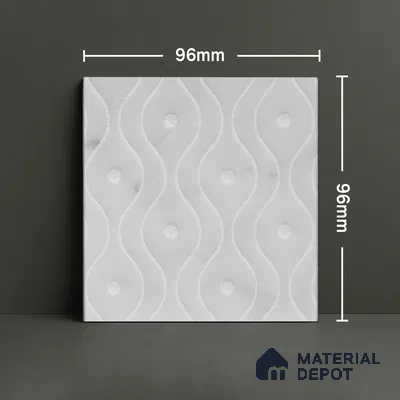 Subway Wall & Floor Handmade Tile TL 05863 Ripple Bliss 96 mm x 96 mm Vitrified - 9 mm | Random Mix Patterns | Suitable For Kitchen, Bathroom, Dining Area