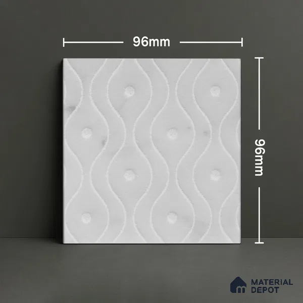 Subway Wall & Floor Handmade Tile TL 05863 Ripple Bliss 96 mm x 96 mm Vitrified - 9 mm | Random Mix Patterns | Suitable For Kitchen, Bathroom, Dining Area