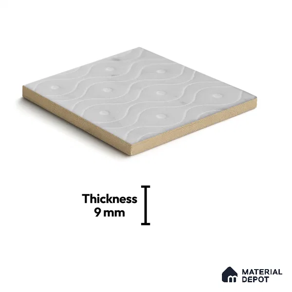 Subway Wall & Floor Handmade Tile TL 05863 Ripple Bliss 96 mm x 96 mm Vitrified - 9 mm | Random Mix Patterns | Suitable For Kitchen, Bathroom, Dining Area