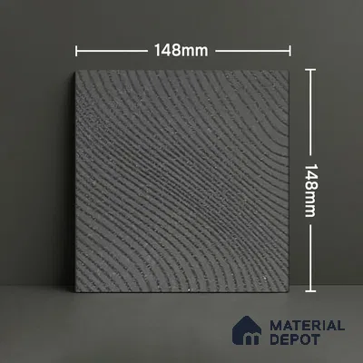 Subway Wall & Floor Tile TL 05921 Wave Line Wave Gray 148 mm x 148 mm Vitrified - 9 mm | Random Mix Patterns | Suitable For Kitchen, Accent/Feature Wall, Bathroom