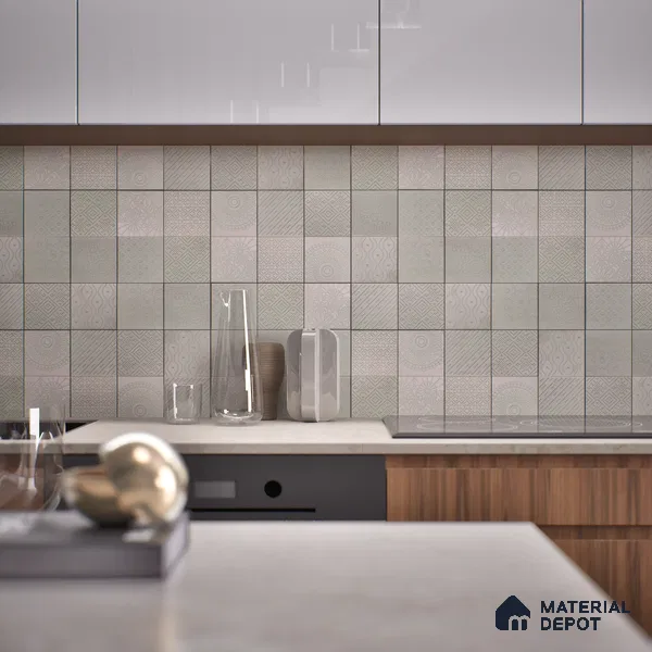 Subway Wall & Floor Tile TL 05892 Spactra 96 mm x 96 mm Vitrified - 9 mm | Handcrafted | Suitable For Kitchen, Accent/Feature Wall, Bathroom | Random Design, No Fixed Pattern