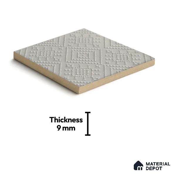 Subway Wall & Floor Tile TL 05892 Spactra 96 mm x 96 mm Vitrified - 9 mm | Handcrafted | Suitable For Kitchen, Accent/Feature Wall, Bathroom | Random Design, No Fixed Pattern