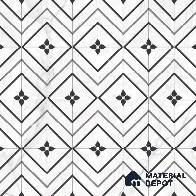 Moroccan Look Floor & Wall Tile TL 06149 Alya 2 ft x 2 ft Sinker Finish Vitrified Tile - 9 mm | Suitable For Kitchen, Accent/Feature Wall, Bathroom | Please Expect a Slight Variation of Pattern