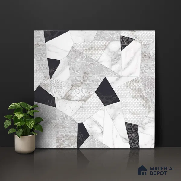 Moroccan Look Floor & Wall Tile TL 06150 Orion 2 ft x 2 ft Sinker Finish Vitrified Tile - 9 mm | Suitable For Kitchen, Living Room, Bedroom | Please Expect a Slight Variation of Pattern