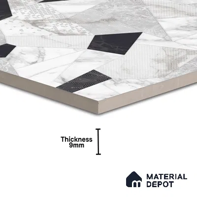 Moroccan Look Floor & Wall Tile TL 06150 Orion 2 ft x 2 ft Sinker Finish Vitrified Tile - 9 mm | Suitable For Kitchen, Living Room, Bedroom | Please Expect a Slight Variation of Pattern
