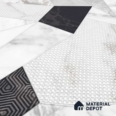 Moroccan Look Floor & Wall Tile TL 06150 Orion 2 ft x 2 ft Sinker Finish Vitrified Tile - 9 mm | Suitable For Kitchen, Living Room, Bedroom | Please Expect a Slight Variation of Pattern