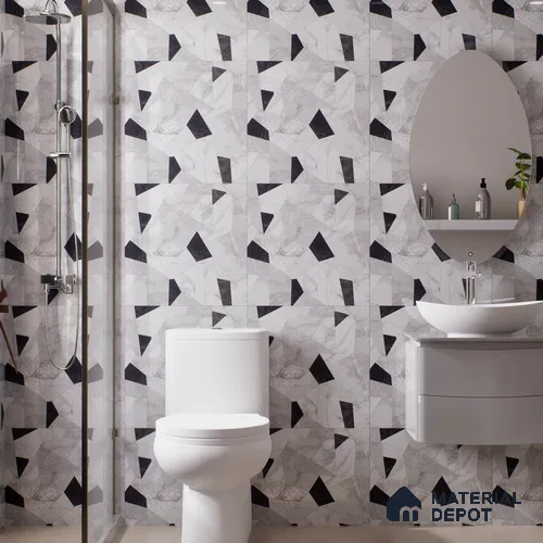 Moroccan Look Floor & Wall Tile TL 06150 Orion 2 ft x 2 ft Sinker Finish Vitrified Tile - 9 mm | Suitable For Kitchen, Living Room, Bedroom | Please Expect a Slight Variation of Pattern