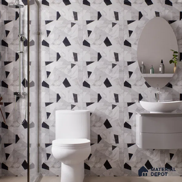 Moroccan Look Floor & Wall Tile TL 06150 Orion 2 ft x 2 ft Sinker Finish Vitrified Tile - 9 mm | Suitable For Kitchen, Living Room, Bedroom | Please Expect a Slight Variation of Pattern