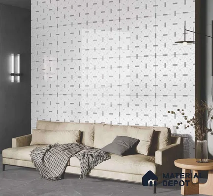 Moroccan Look Floor & Wall Tile TL 06151 Polaris 2 ft x 2 ft Glitter Glossy Finish Vitrified Tile - 9 mm  | Suitable For Living Room, Dining, Bathroom & Kitchen | Please Expect a Slight Variation of Pattern (Sample)