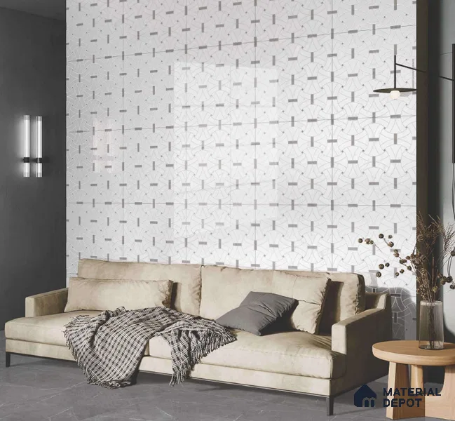 Moroccan Look Floor & Wall Tile TL 06151 Polaris 2 ft x 2 ft Glitter Glossy Finish Vitrified Tile - 9 mm  | Suitable For Living Room, Dining, Bathroom & Kitchen | Please Expect a Slight Variation of Pattern (Sample)