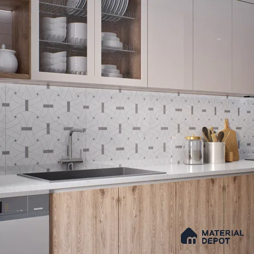 Moroccan Look Floor & Wall Tile TL 06151 Polaris 2 ft x 2 ft Sinker Finish Vitrified Tile - 9 mm  | Suitable For Living Room, Bedroom, Kitchen | Please Expect a Slight Variation of Pattern
