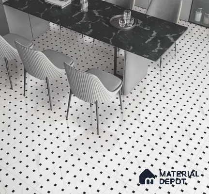 Moroccan Look Floor & Wall Tile TL 06153 Vergo 2 ft x 2 ft Sinker Finish Vitrified Tile - 9 mm  | Suitable For Living Room, Bedroom, Kitchen | Please Expect a Slight Variation of Pattern