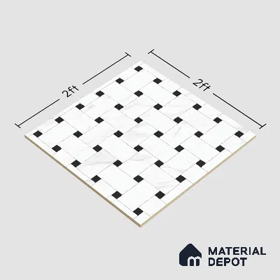 Moroccan Look Floor & Wall Tile TL 06153 Vergo 2 ft x 2 ft Sinker Finish Vitrified Tile - 9 mm  | Suitable For Living Room, Bedroom, Kitchen | Please Expect a Slight Variation of Pattern