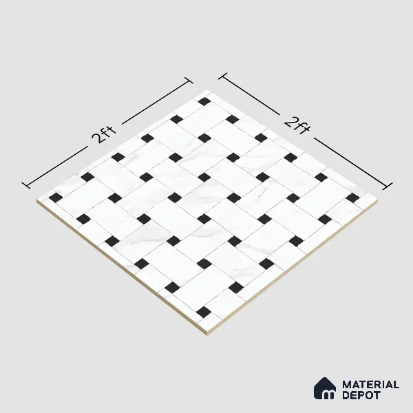 Moroccan Look Floor & Wall Tile TL 06153 Vergo 2 ft x 2 ft Sinker Finish Vitrified Tile - 9 mm | Suitable For Living Room, Bedroom, Kitchen | Please Expect a Slight Variation of Pattern