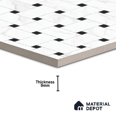 Moroccan Look Floor & Wall Tile TL 06153 Vergo 2 ft x 2 ft Sinker Finish Vitrified Tile - 9 mm  | Suitable For Living Room, Bedroom, Kitchen | Please Expect a Slight Variation of Pattern