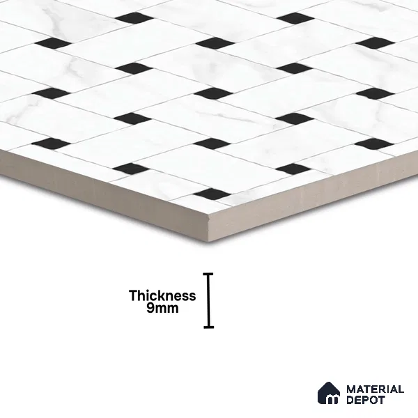 Moroccan Look Floor & Wall Tile TL 06153 Vergo 2 ft x 2 ft Sinker Finish Vitrified Tile - 9 mm | Suitable For Living Room, Bedroom, Kitchen | Please Expect a Slight Variation of Pattern