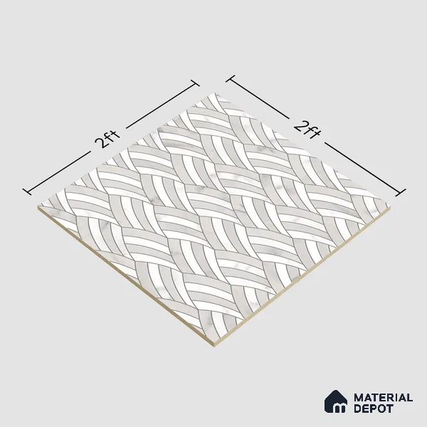 Moroccan Look Floor & Wall Tile TL 06154 Epsilon 2 ft x 2 ft Glitter Glossy Finish Vitrified Tile - 9 mm  | Suitable For Living Room, Dining, Bathroom & Kitchen | Please Expect a Slight Variation of Pattern (Sample)