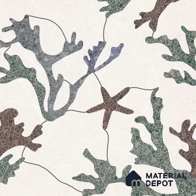 Patterned Look Floor & Wall Tile TL 06155 Alpha 2 ft x 2 ft Glitter Glossy Finish Vitrified Tile - 9 mm | Suitable For Living Room, Dining, Bathroom & Kitchen | Please Expect a Slight Variation of Pattern & Random Designs (Sample)