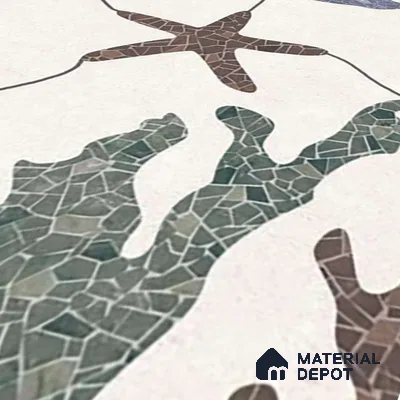 Patterned Look Floor & Wall Tile TL 06155 Alpha 2 ft x 2 ft Glitter Glossy Finish Vitrified Tile - 9 mm | Suitable For Living Room, Dining, Bathroom & Kitchen | Please Expect a Slight Variation of Pattern & Random Designs (Sample)
