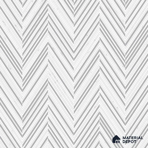 Moroccan Look Floor & Wall Tile TL 06157 Zig Zag Light 2 ft x 2 ft Glitter Glossy Finish Vitrified Tile - 9 mm  | Suitable For Living Room, Dining, Bathroom & Kitchen | Please Expect a Slight Variation of Pattern (Sample)
