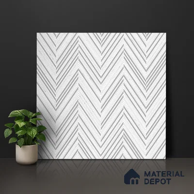 Moroccan Look Floor & Wall Tile TL 06157 Zig Zag Light 2 ft x 2 ft Glitter Glossy Finish Vitrified Tile - 9 mm  | Suitable For Living Room, Dining, Bathroom & Kitchen | Please Expect a Slight Variation of Pattern (Sample)