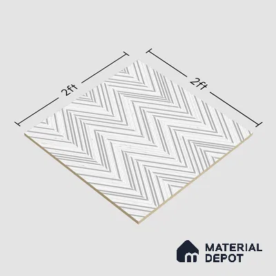 Moroccan Look Floor & Wall Tile TL 06157 Zig Zag Light 2 ft x 2 ft Glitter Glossy Finish Vitrified Tile - 9 mm  | Suitable For Living Room, Dining, Bathroom & Kitchen | Please Expect a Slight Variation of Pattern (Sample)