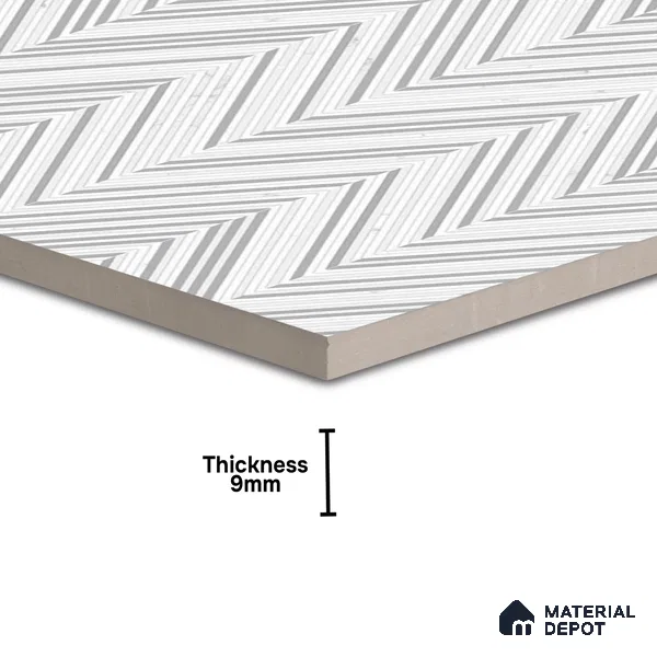 Moroccan Look Floor & Wall Tile TL 06157 Zig Zag Light 2 ft x 2 ft Glitter Glossy Finish Vitrified Tile - 9 mm  | Suitable For Living Room, Dining, Bathroom & Kitchen | Please Expect a Slight Variation of Pattern (Sample)