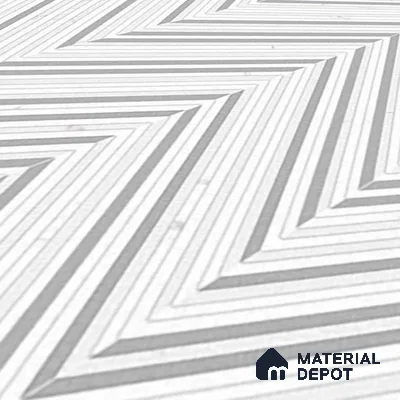 Moroccan Look Floor & Wall Tile TL 06157 Zig Zag Light 2 ft x 2 ft Glitter Glossy Finish Vitrified Tile - 9 mm  | Suitable For Living Room, Dining, Bathroom & Kitchen | Please Expect a Slight Variation of Pattern (Sample)