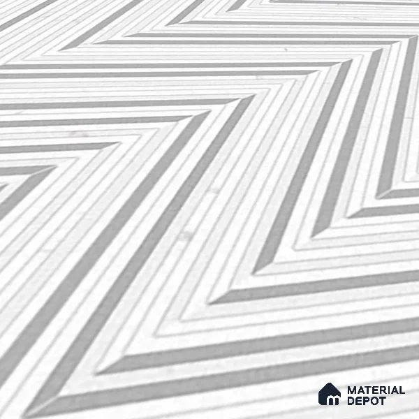 Moroccan Look Floor & Wall Tile TL 06157 Zig Zag Light 2 ft x 2 ft Glitter Glossy Finish Vitrified Tile - 9 mm  | Suitable For Living Room, Dining, Bathroom & Kitchen | Please Expect a Slight Variation of Pattern (Sample)