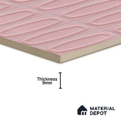 Geometric Wall Tile TL 05752 B Tones Coral Pink 1 ft x 1 ft Ceramic Matte Finish - 9 mm | Suitable for Living Room, Bedroom, Kitchen, Bathroom | Please Expect a Slight Variation of Pattern (Sample)