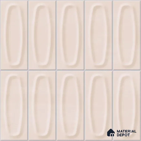 Geometric Wall Tile TL 05752 C Tones Coral Rose 1 ft x 1 ft Ceramic Matte Finish - 9 mm | Suitable for Living Room, Bedroom, Kitchen, Bathroom | Please Expect a Slight Variation of Pattern (Sample)