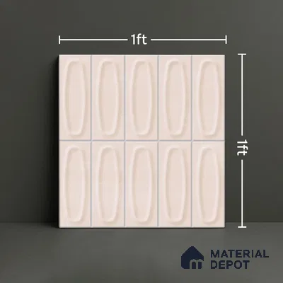 Geometric Wall Tile TL 05752 C Tones Coral Rose 1 ft x 1 ft Ceramic Matte Finish - 9 mm | Suitable for Living Room, Bedroom, Kitchen, Bathroom | Please Expect a Slight Variation of Pattern (Sample)