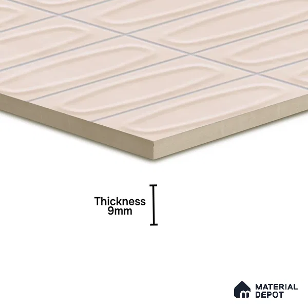 Geometric Wall Tile TL 05752 C Tones Coral Rose 1 ft x 1 ft Ceramic Matte Finish - 9 mm | Suitable for Living Room, Bedroom, Kitchen, Bathroom | Please Expect a Slight Variation of Pattern (Sample)