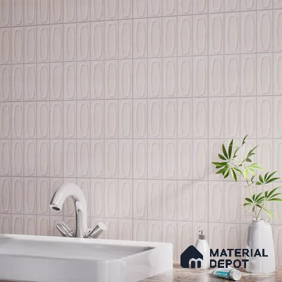 Geometric Wall Tile TL 05752 C Tones Coral Rose 1 ft x 1 ft Ceramic Matte Finish - 9 mm | Suitable for Living Room, Bedroom, Kitchen, Bathroom | Please Expect a Slight Variation of Pattern (Sample)