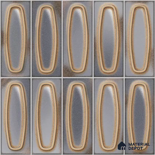 Faux Subway Wall Tile TL 05752 D Tones Coral Gray 1 ft x 1 ft Ceramic Glossy Finish - 9 mm | Suitable for Living Room, Bedroom, Kitchen, Bathroom | Please Expect a Slight Variation of Pattern