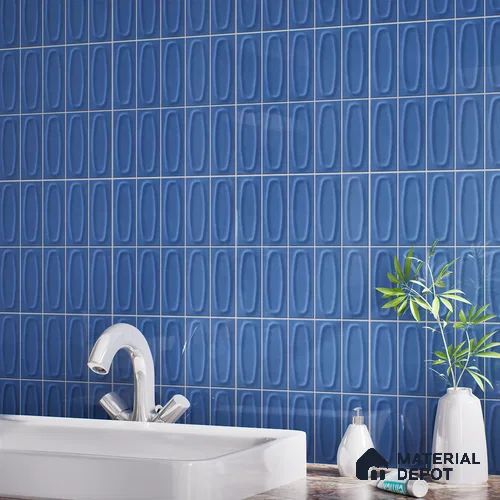 Faux Subway Wall Tile TL 05752 E Tones Coral Aque 1 ft x 1 ft Ceramic Glossy Finish - 9 mm | Suitable for Living Room, Bedroom, Kitchen, Bathroom | Please Expect a Slight Variation of Pattern