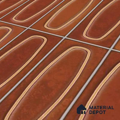Geometric Wall Tile TL 05752 F Tones Coral Brown 1 ft x 1 ft Ceramic Glossy Finish - 9 mm | Suitable for Living Room, Bedroom, Kitchen, Bathroom | Please Expect a Slight Variation of Pattern (Sample)