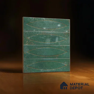 Geometric Wall Tile TL 05749 C Tones Irish Ocre 1 ft x 1 ft Ceramic Glossy Finish - 9 mm | Suitable for Living Room, Bedroom, Kitchen, Bathroom | Please Expect a Slight Variation of Pattern (Sample)