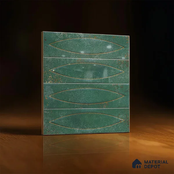Geometric Wall Tile TL 05749 C Tones Irish Ocre 1 ft x 1 ft Ceramic Glossy Finish - 9 mm | Suitable for Living Room, Bedroom, Kitchen, Bathroom | Please Expect a Slight Variation of Pattern (Sample)